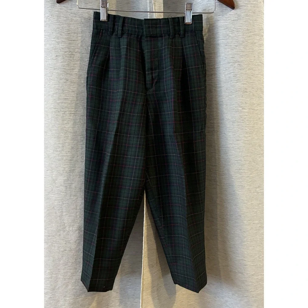 Vintage TFW Plaid Boys Dress‎ Pants Size 7 Regular